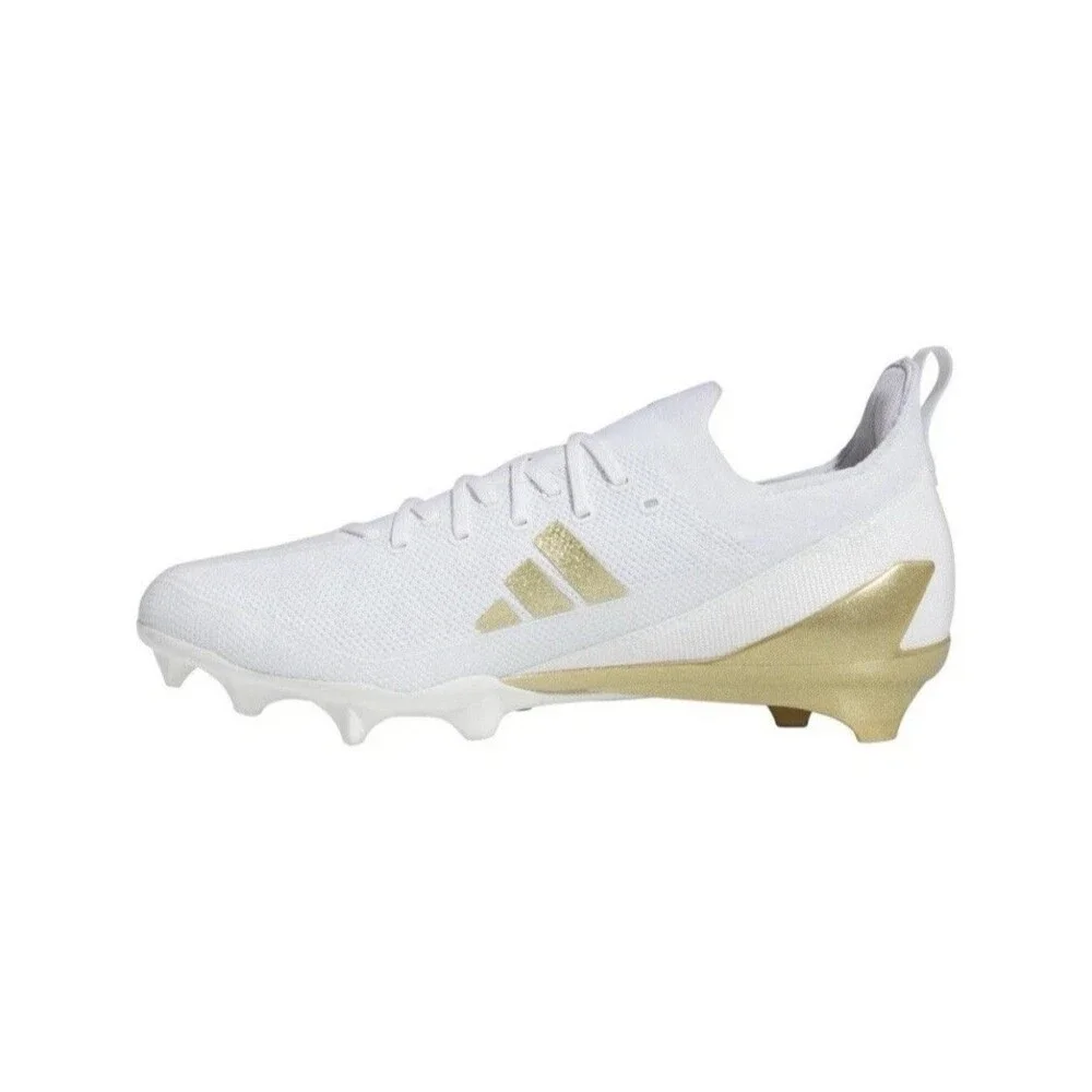 Mens Sz 12 - Adidas Adizero Electric White Gold Metallic Football Cleats New